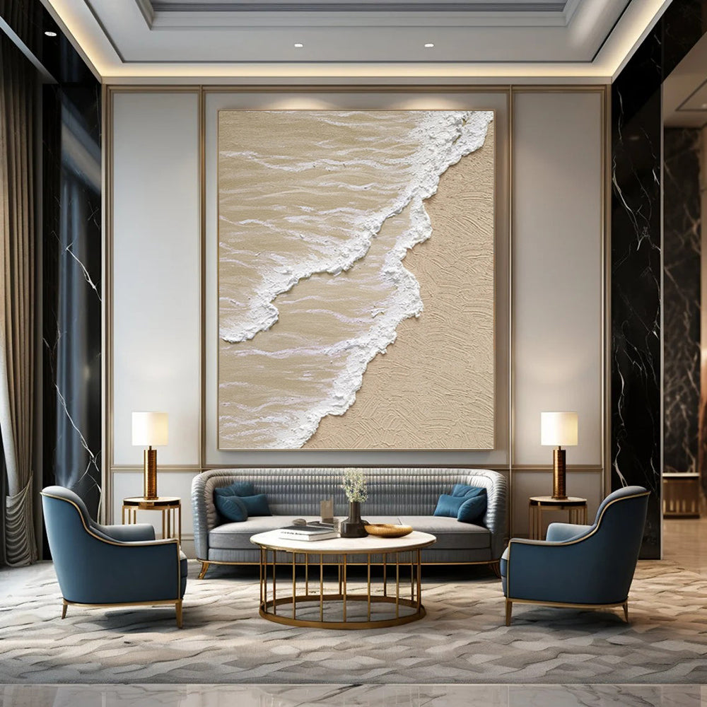 Expertly Designed Hand - Painted Textured Canvas Abstract for Office & Hotel Suite DKH1143