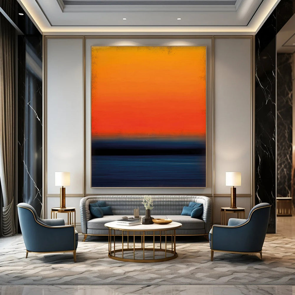 Extended - Extent Vertical Hand - Painted Custom Abstract Rondo (with Vine Textures) for Bar and Hallway DKH1603