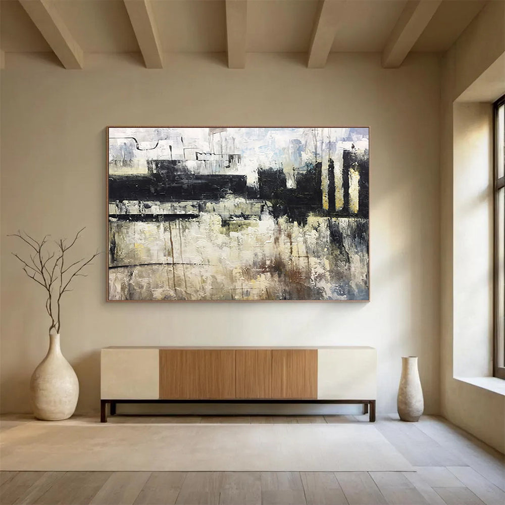 Massive Hand - Crafted Textured Abstract Canvas for Artistic Embellishment DKH717