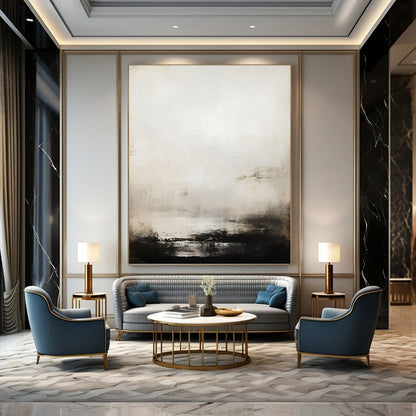 Vast - Expansive Hand - Painted Textured Custom Abstract Artifact, for Decorating Bedroom and Office DKH1498