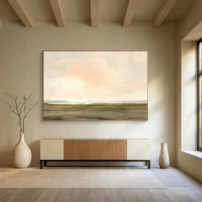 Soft Pastel Landscape - Large Serene Living Room Art DLZ121