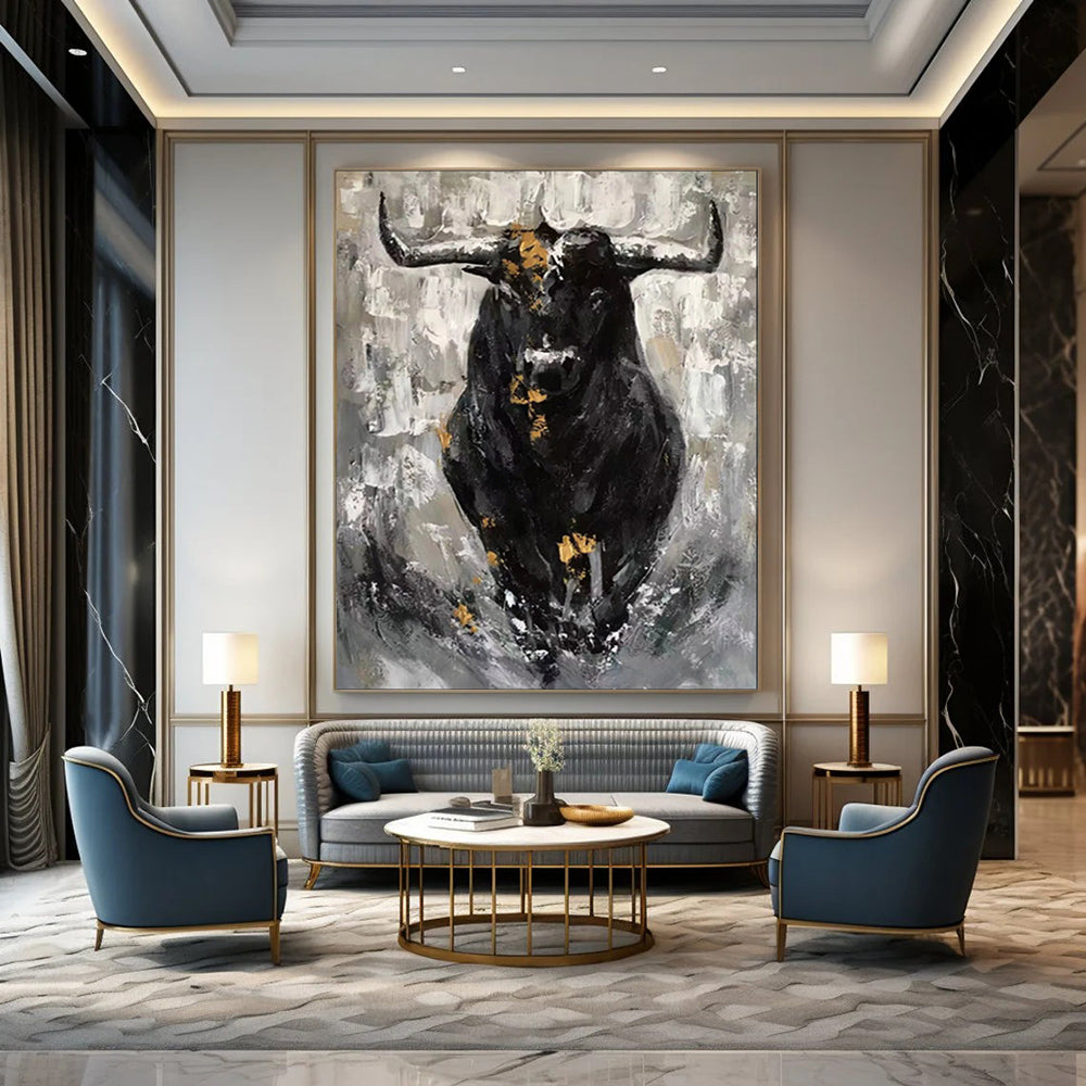 Minimalist & Sleek Hand-Painted Custom Abstract Painting for Office & Dining Room LargeART1971