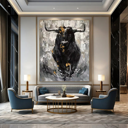 Minimalist & Sleek Hand-Painted Custom Abstract Painting for Office & Dining Room LargeART1971