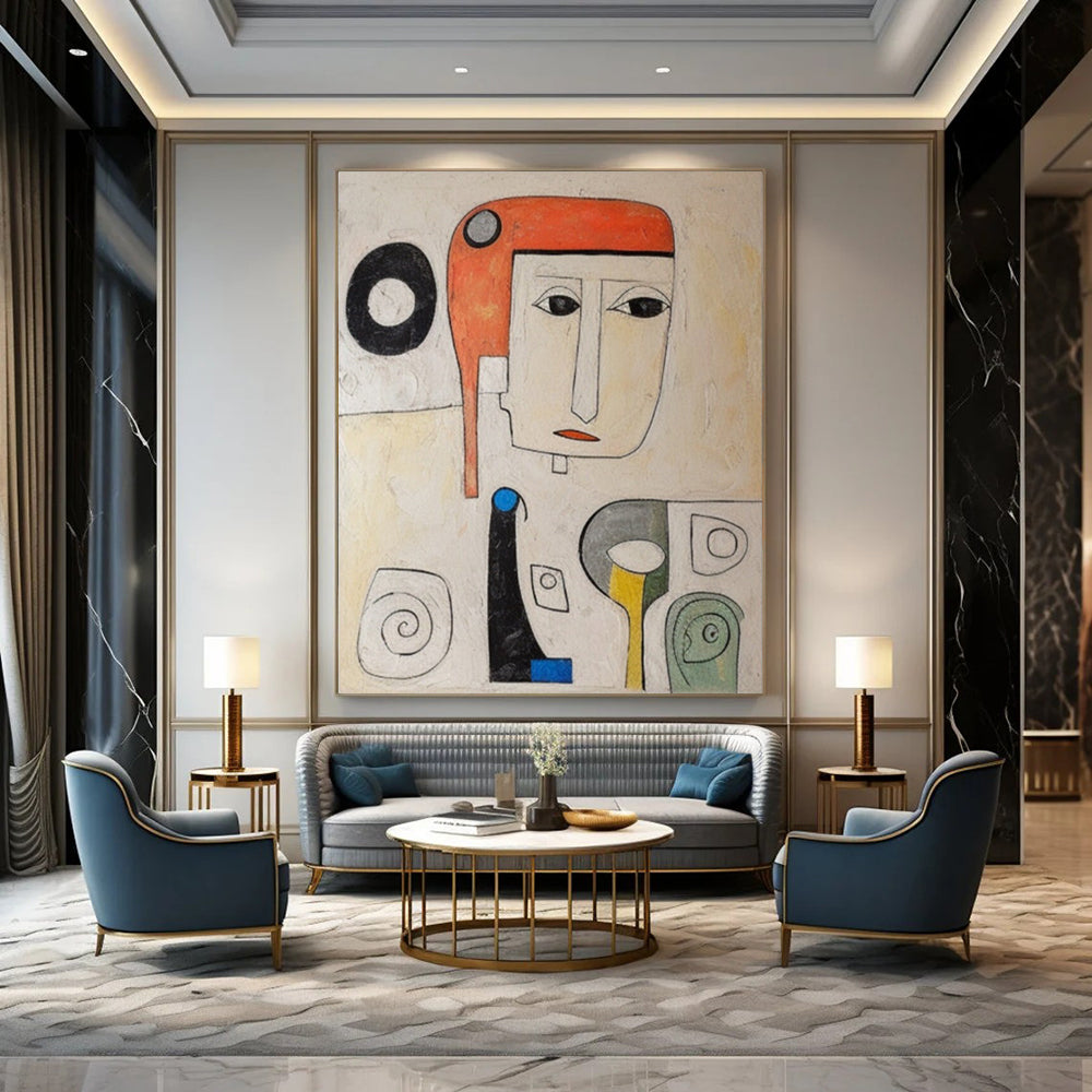 Massive Hand - Painted Textured Custom Abstract Creation for Hallway and Hotel DTP004