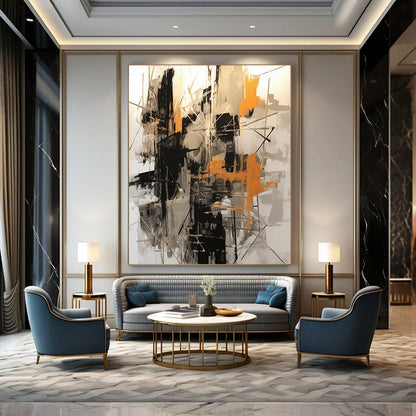 Lava Flow: Vast Hand - Painted Custom Abstract Gemstone for Living Room and Bar DTP116