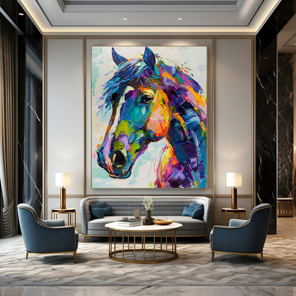 Aurora Reverie: Colossal Hand - Painted Custom Abstract Gem for Living Room and Office DTP086