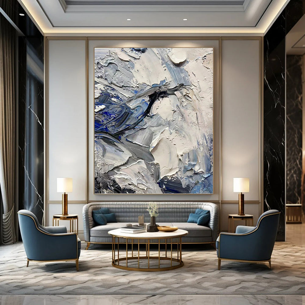 Enchantingly Vast Hand - Painted Textured Abstract Artwork for Aquarium & Marine Exhibit DKH1257