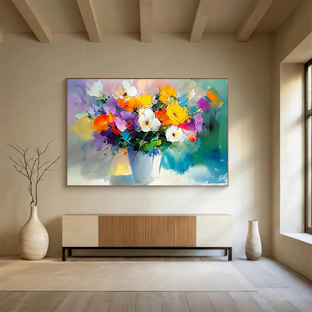 “Colorful Flower Bouquet” - Multicolor, Flower Bouquet, Impressionist - style HB1141