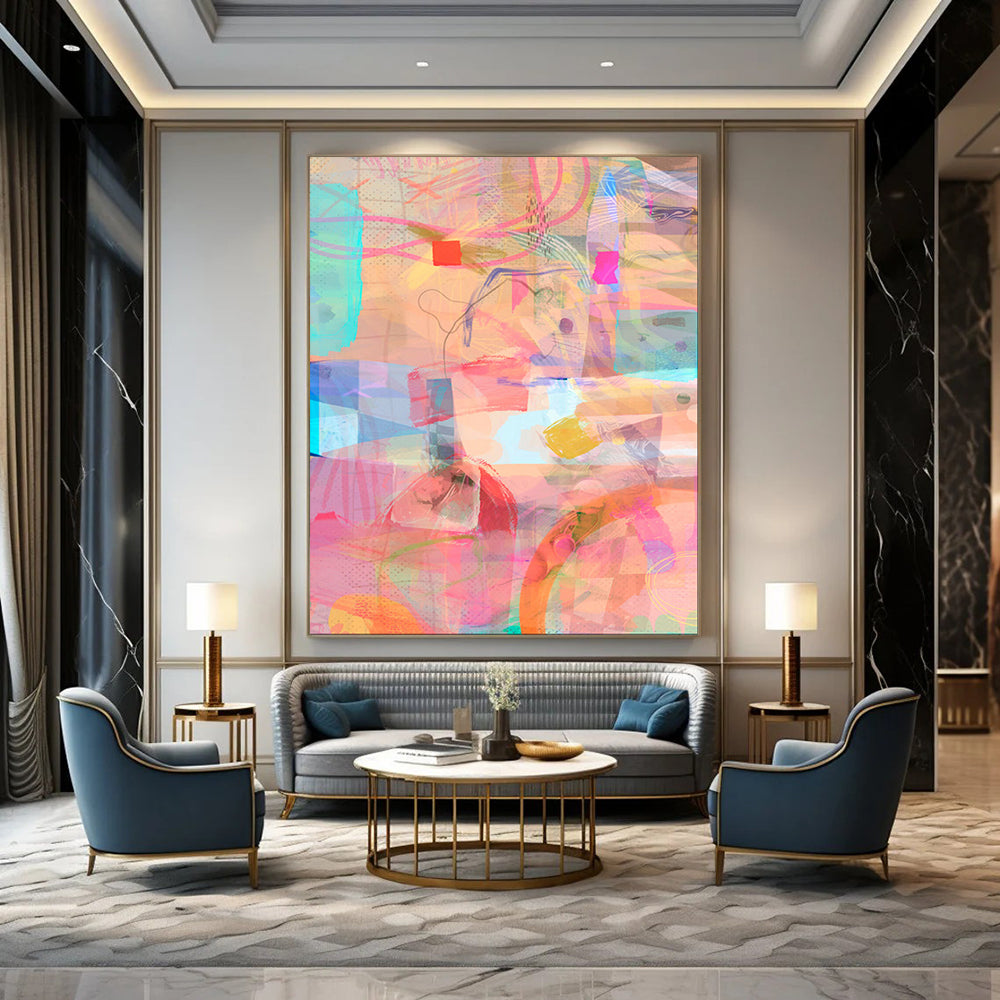 Hand-Painted Bespoke Abstract Canvas for Bar & Hotel LargeART1861
