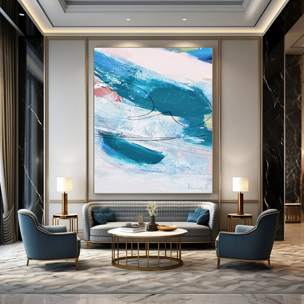 Puckered Textures: Immense - Scale Custom Abstract Creation for Bedroom and Office DTP151