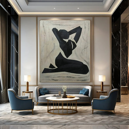 Hand-Painted Textured Abstract Mural for Bar & Hotel LargeART2164