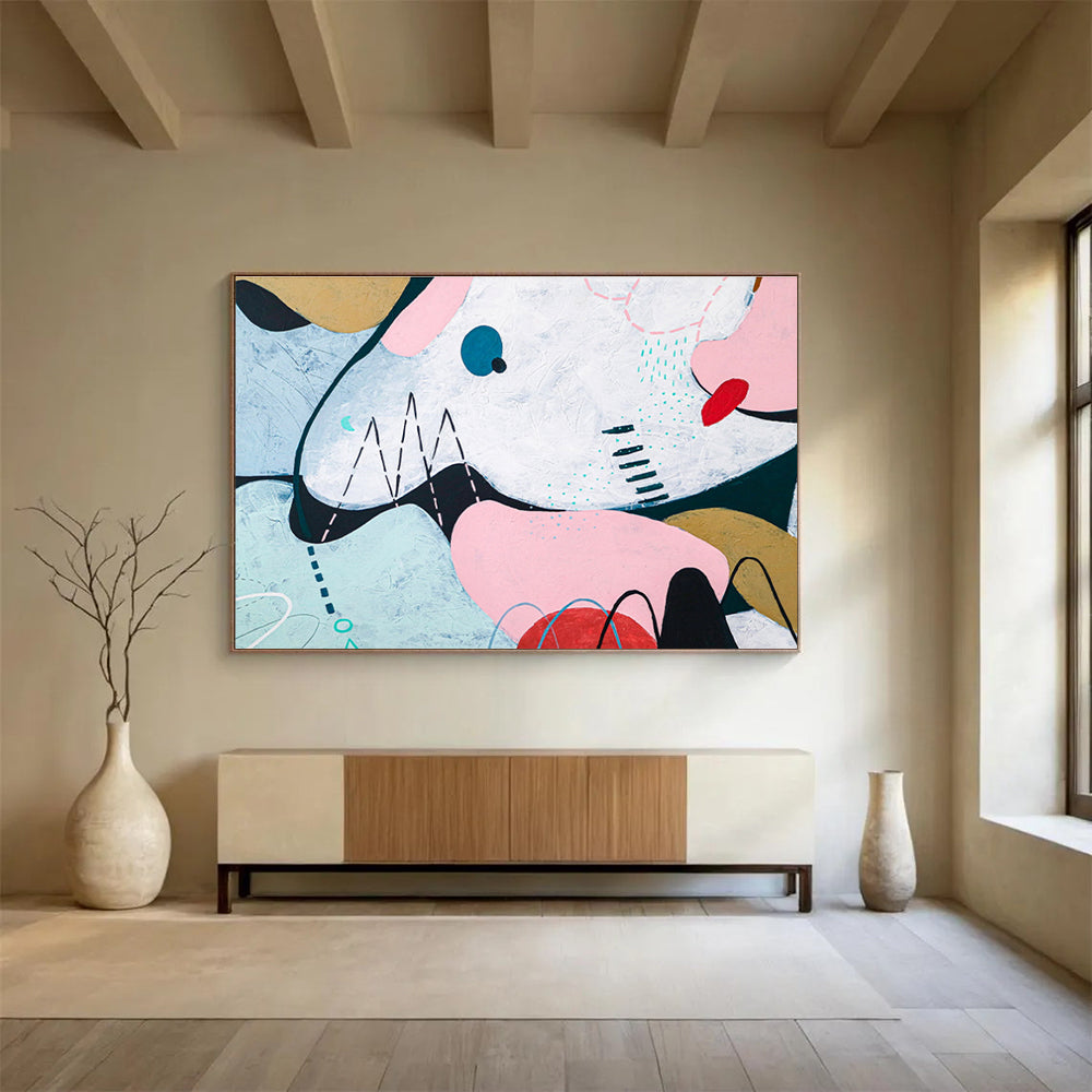 Large - Sized Hand - Painted Abstract Wall Decor for Bar & Office DKH550
