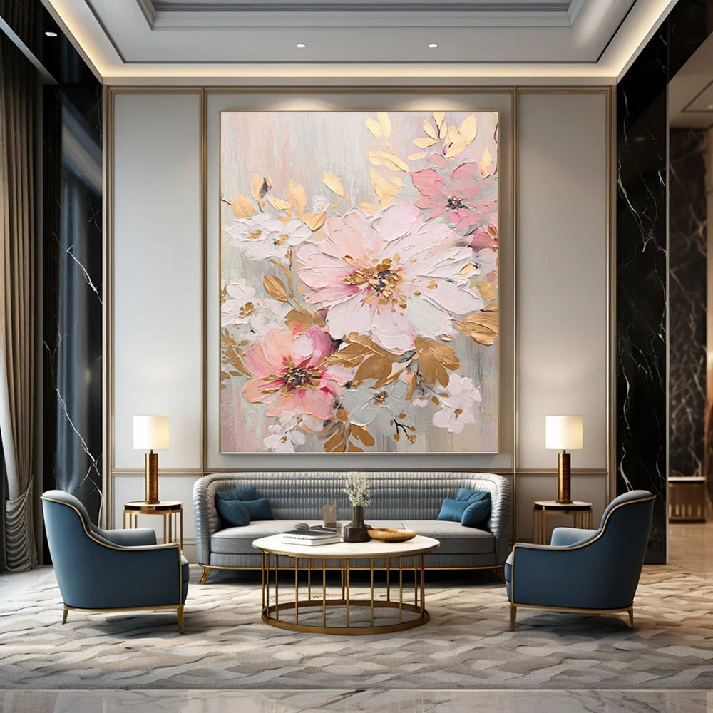 Peaceful Hand - Painted Textured Abstract on Canvas for Bedroom & Living Room DKH1390