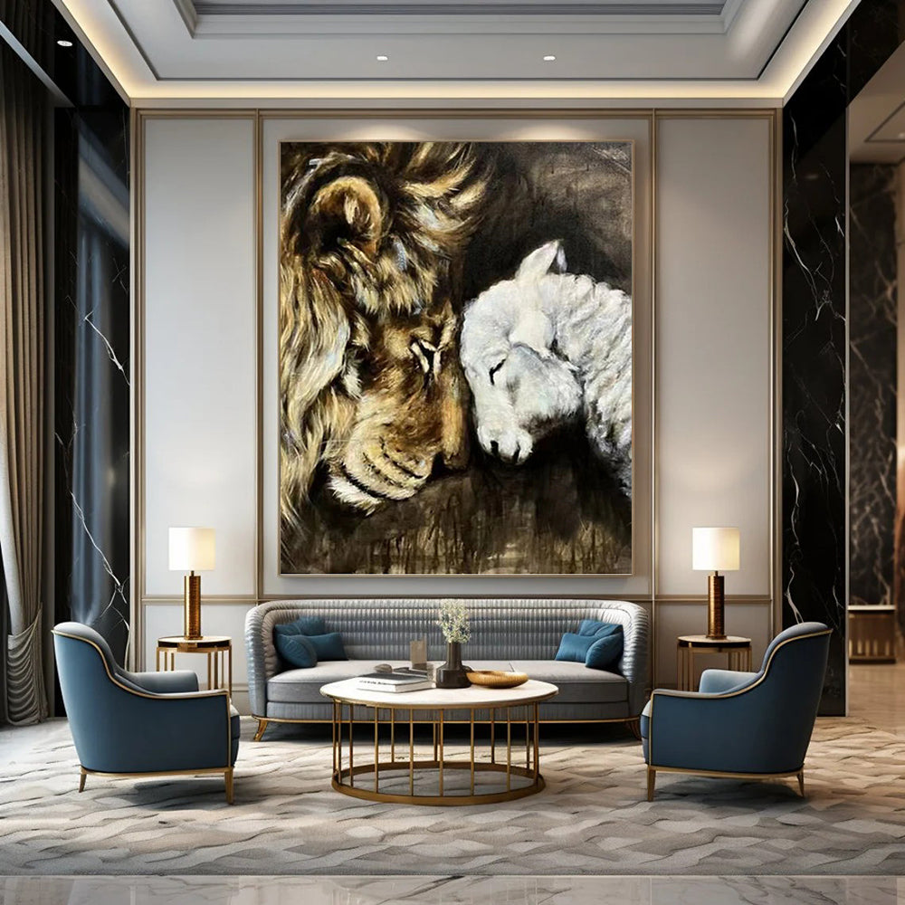 Large - Sized Hand - Painted Custom Abstract Work (with Unique Textures), for Decorating Living Room and Entryway DKH1452