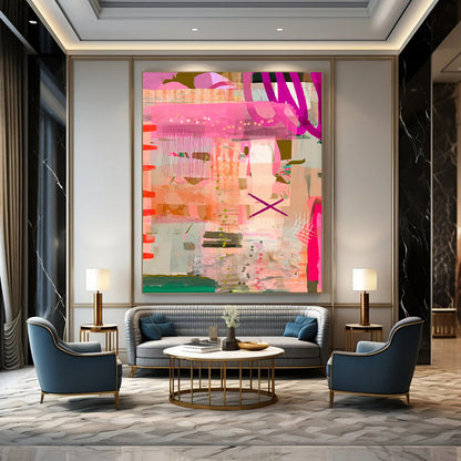 Hand-Painted Personalized Abstract Canvas for Hallway & Hotel LargeART1816