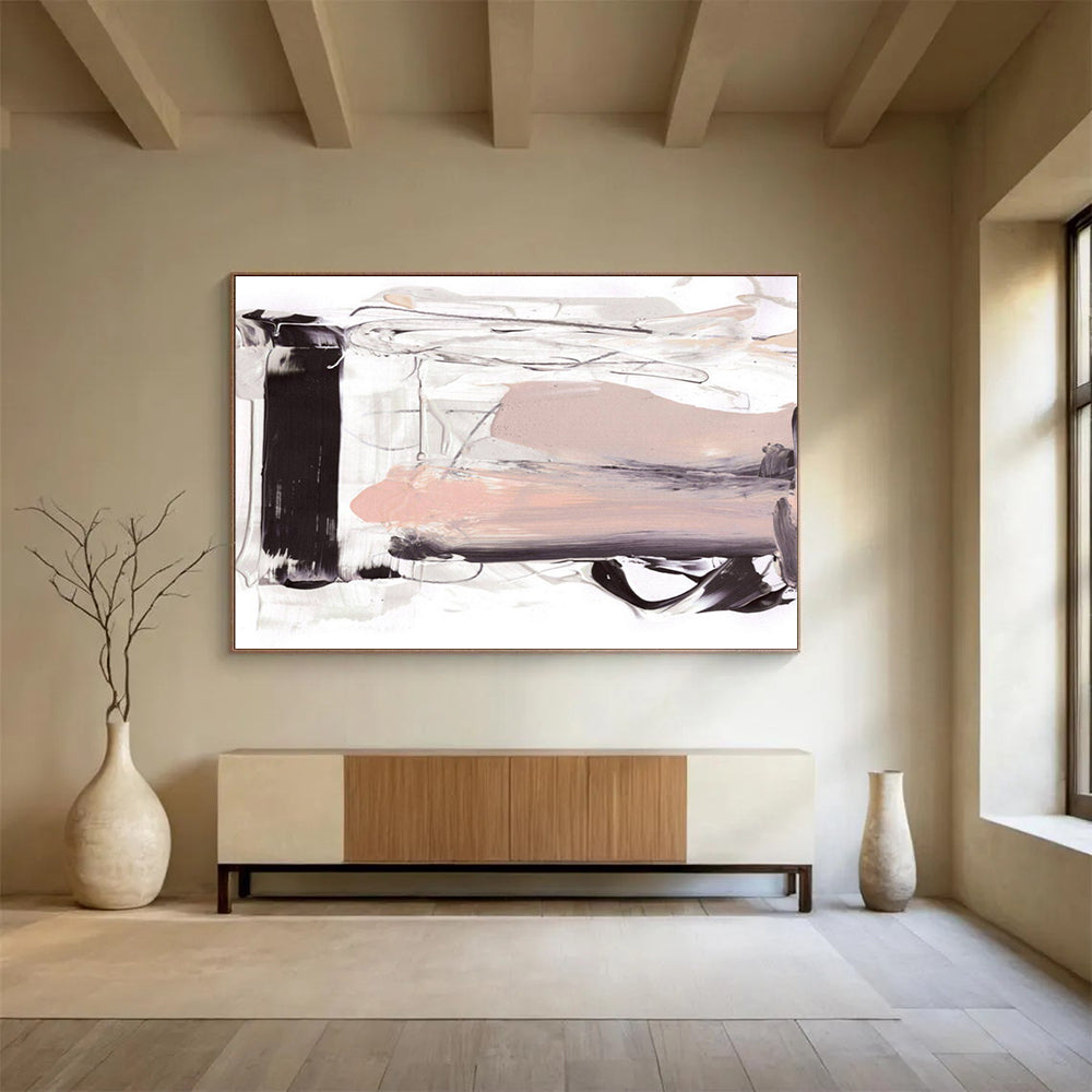 Minimalist Pink - White Abstract: Ideal for Minimalist - Style Spaces DLZ143