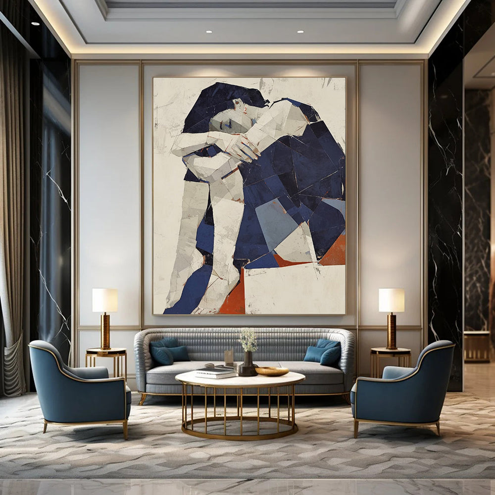 Vibrant & Colorful Hand-Painted Custom Abstract Painting for Bar & Living Room LargeART1980