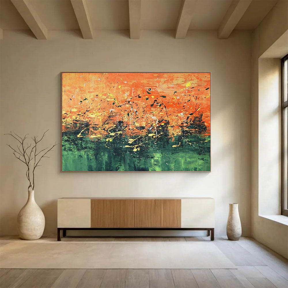Large - Format Abstract Painting for Dining Room & Living Room DKH155