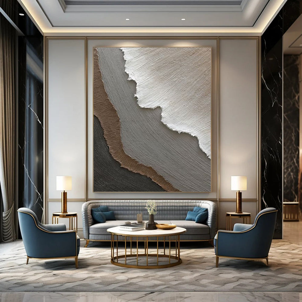 Custom Hand-Painted Abstract Art: Big Sizes & Textured Wonders for Bar & Hotel DTP269