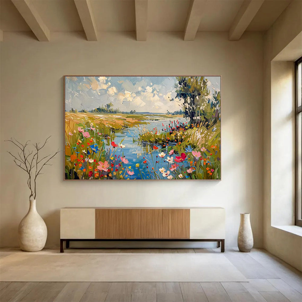 Bold Original Giant Textured Hand - Painted Abstract Wall Art for Impactful Decor DKH833