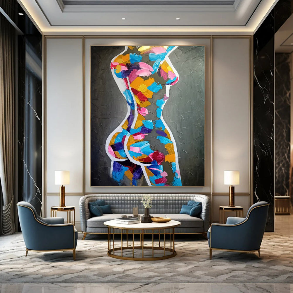 Stupendous Hand-Painted Abstract Wall Art for Bedroom & Retreat LargeART2188