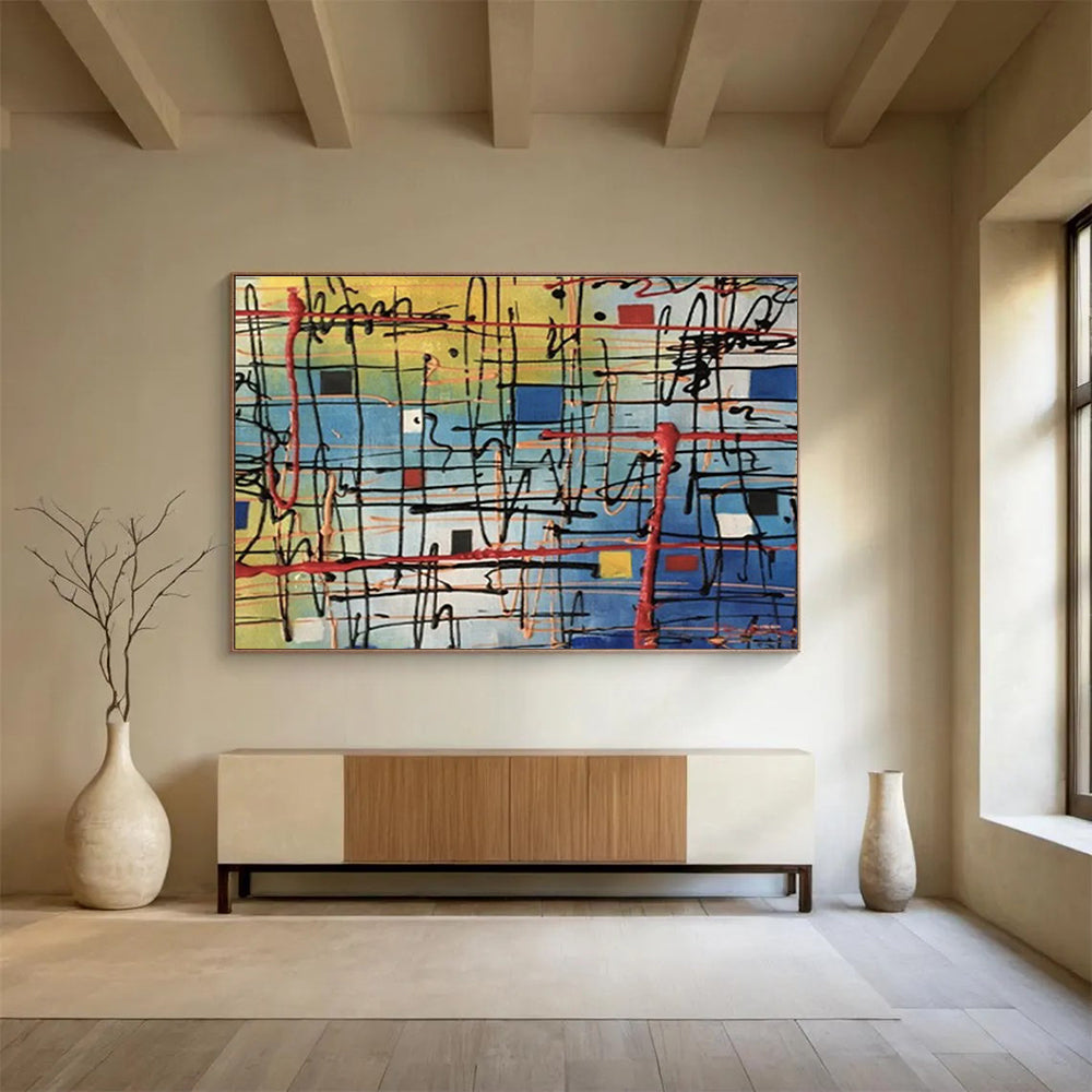 Inspiring Original Giant Textured Hand - Crafted Abstract Painting for Transformed Environments DKH842