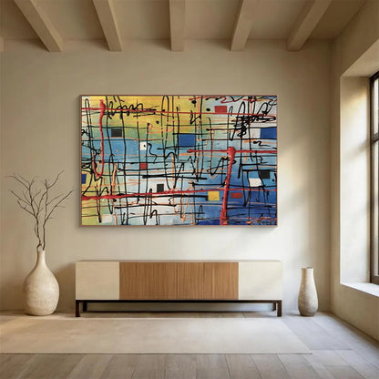 Inspiring Original Giant Textured Hand - Crafted Abstract Painting for Transformed Environments DKH842