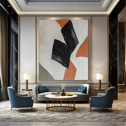Craggy Horizon: Hand - Painted Custom Abstract Art for Living Room and Office DTP111