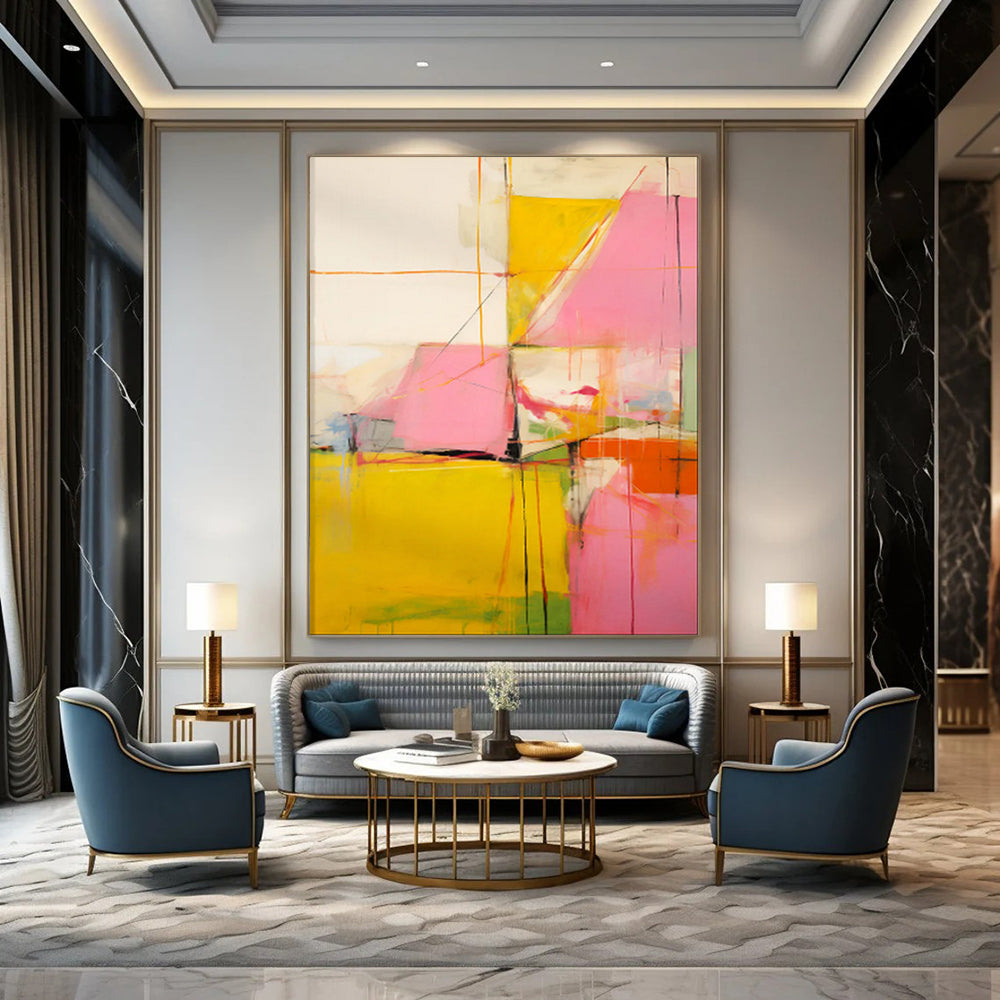 Hand-Painted Bespoke Abstract Canvas for Bedroom & Hotel LargeART1835
