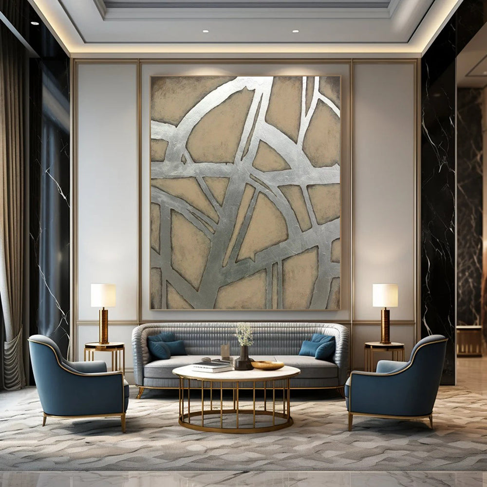 Huge Hand-Painted Abstract Canvases for Living Room & Hallway LargeART2328
