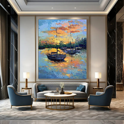 Large-Scale Custom Hand-Painted Abstract Art for Bedroom & Bar LargeART1882