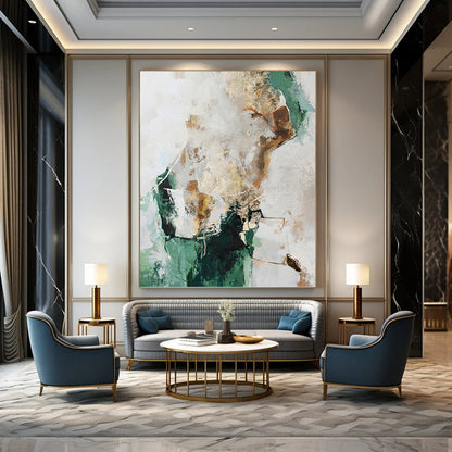 Custom - Designed Hand - Painted Textured Abstract Canvas for Bedroom & Office DKH1008
