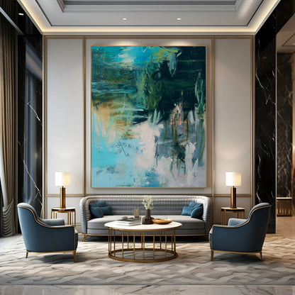 Large-Scale Hand-Painted Abstract Wall Art for Bar & Hallway LargeART2286