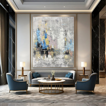 Custom Handmade Abstract Artworks: Big Sizes with Textured Details for Dining Room & Entryway DTP248