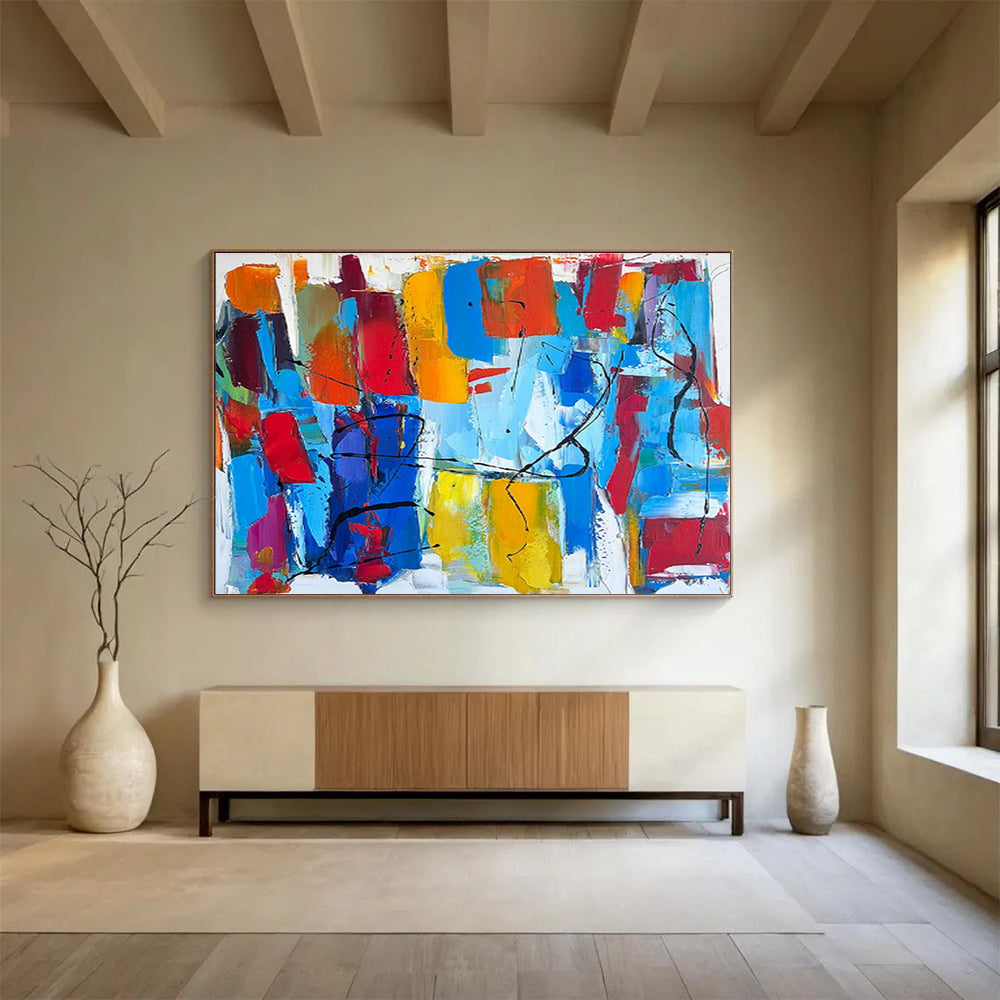 Breathtaking Hand - Painted Textured Abstract Wall Mural for Living Room & Bar DKH605