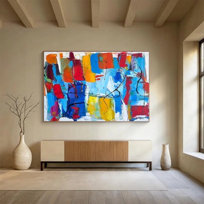 Breathtaking Hand - Painted Textured Abstract Wall Mural for Living Room & Bar DKH605