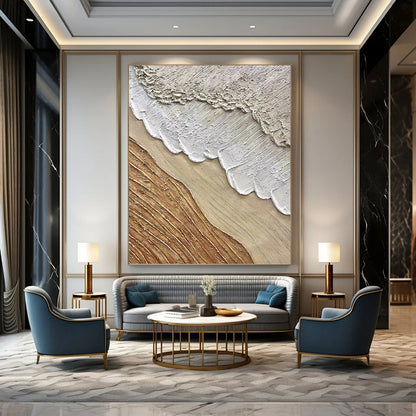 Large - Format Custom - Textured Hand - Painted Abstract Mural for Dining Room & Bar DKH1026