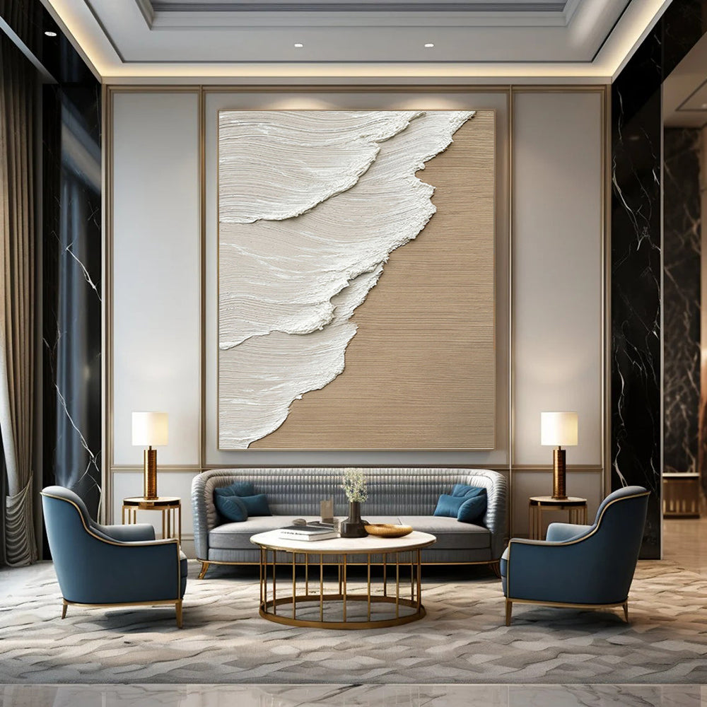 Titanic Hand - Painted Custom Abstract Canvas (with Diverse Textures), for Living Room and Hotel DKH1476