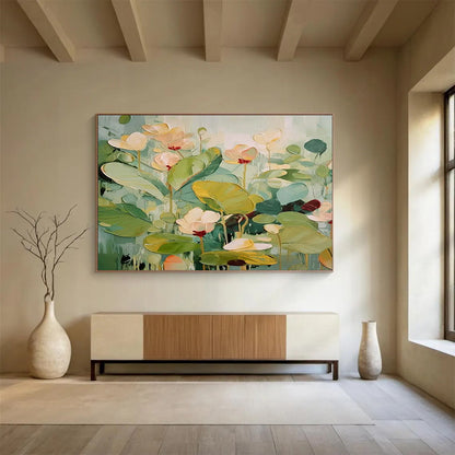 Soft Lotus Pond Abstract - Calm Bedroom Tranquility DLZ089