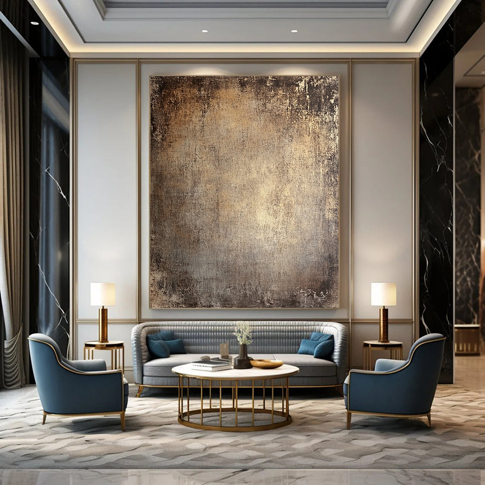 Contemporary abstract painting with distressed earth tones and flat textures creating a warm nostalgic backdrop perfect for highlighting your subject. DLZ1291