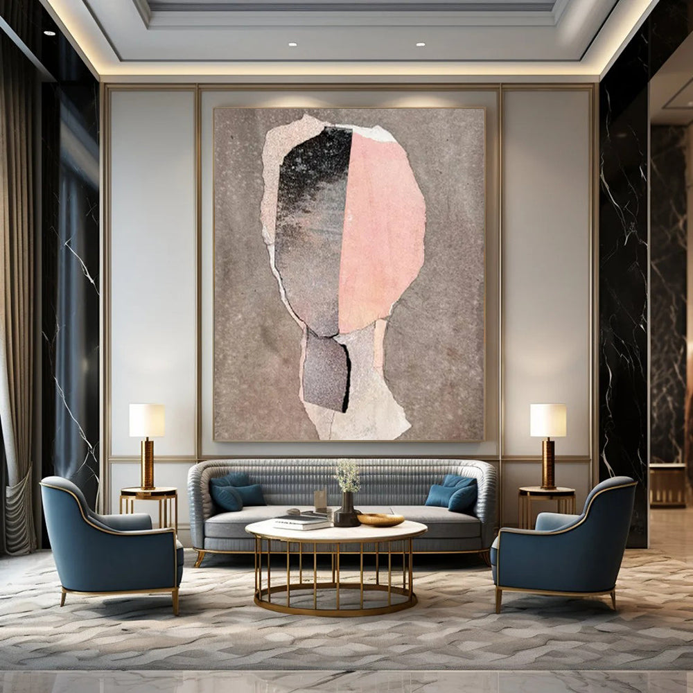 Monumental-Sized Hand-Painted Abstract Canvas for Bedroom & Dressing Room LargeART2226