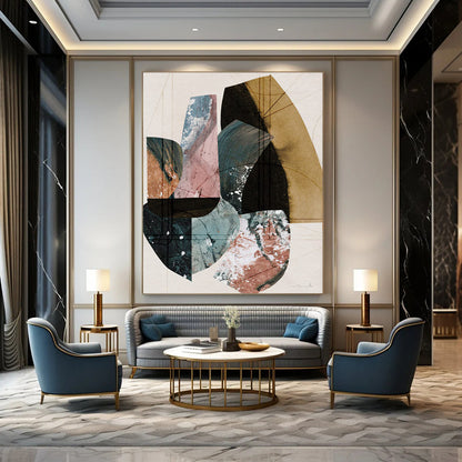 Flecked Textures: Gargantuan Custom Abstract Work for Living Room and Bar DTP152