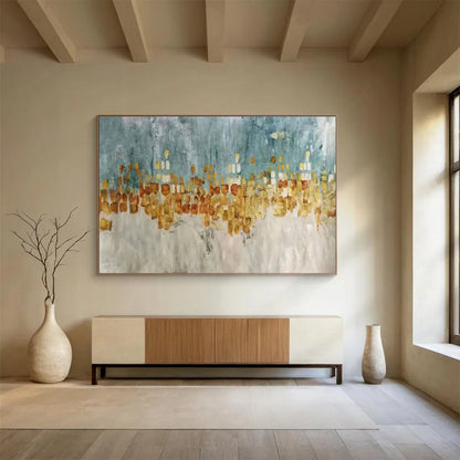 Alluring Original Immense Textured Hand - Applied Abstract Wall Mural for Captivating Focal Points DKH841