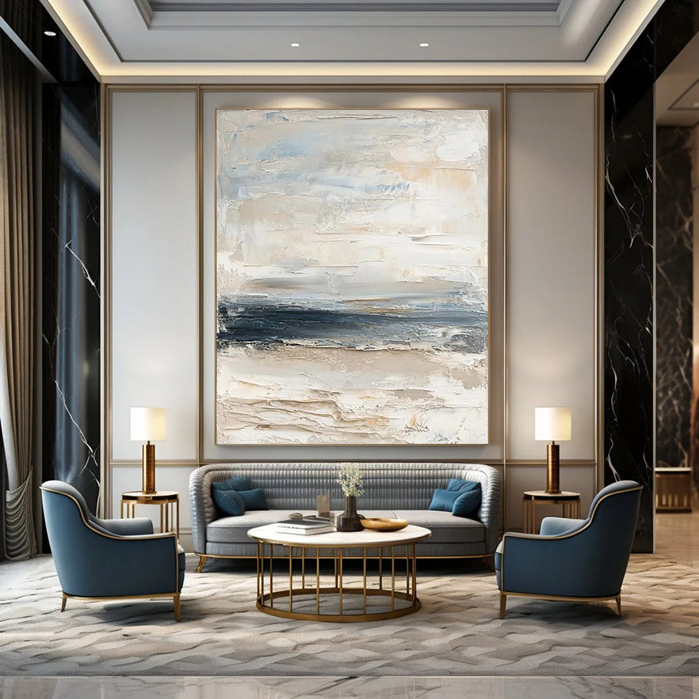 Big-Size Handmade Abstract Artworks: Textured Wonders for Living Room & Office DTP298