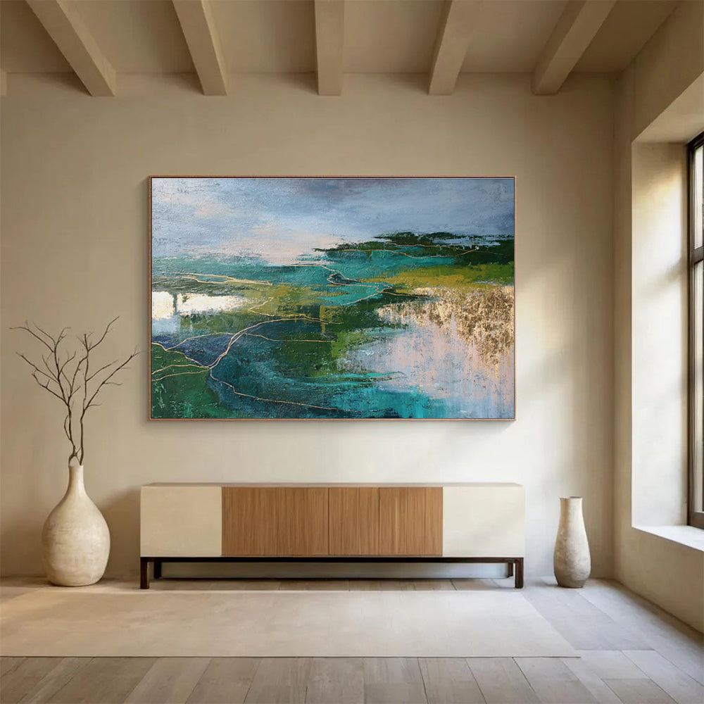 Hand-Painted Made-to-Order Abstract Mural for Dining Room & Bar DKH129