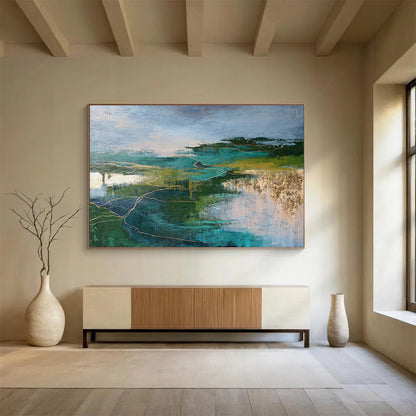 Hand-Painted Made-to-Order Abstract Mural for Dining Room & Bar DKH129