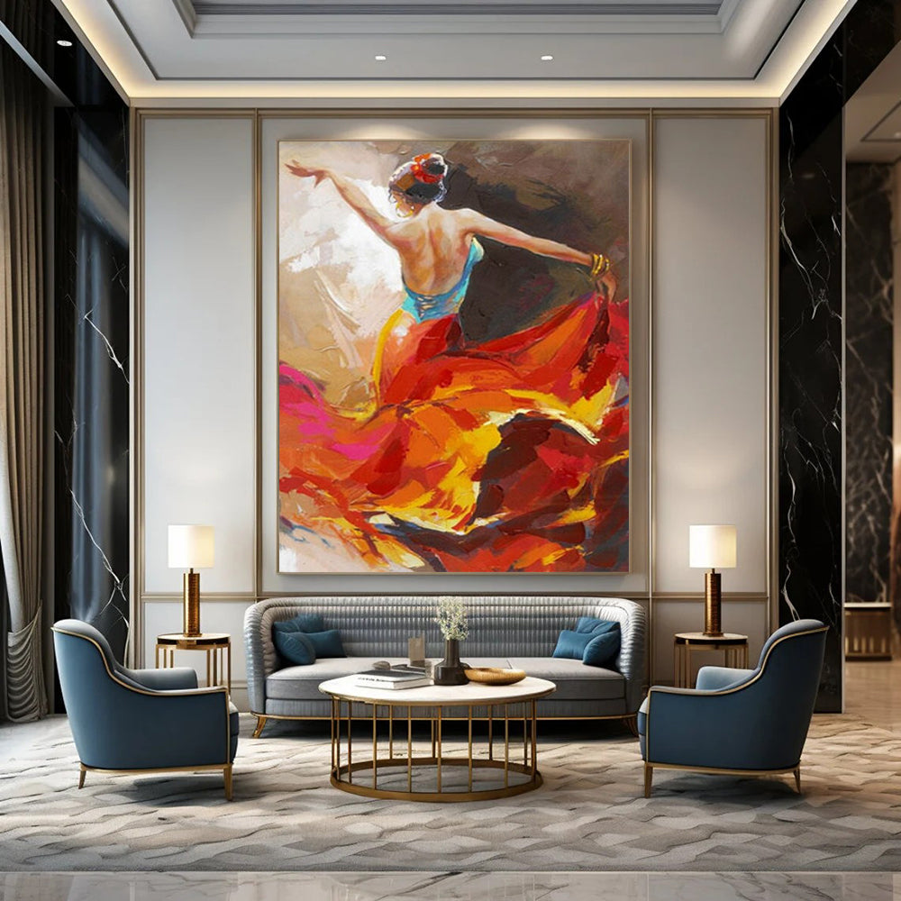 Large-Format Hand-Painted Abstract Canvases for Office & Studio LargeART2178