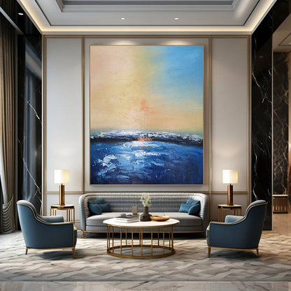 Radiant Hand - Painted Textured Abstract Canvas for Living Room & Entryway DKH1324