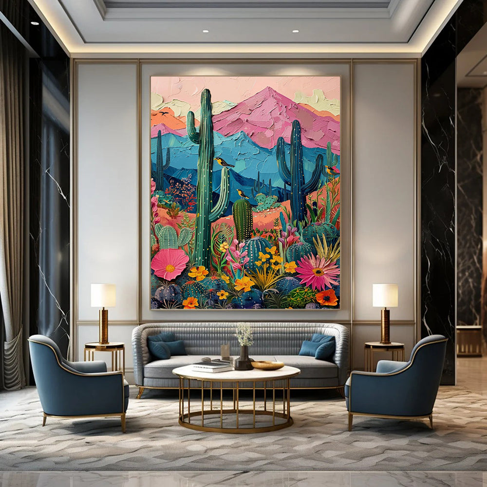 Alluring Hand - Painted Textured Abstract on Canvas for Hallway & Bedroom DKH1402