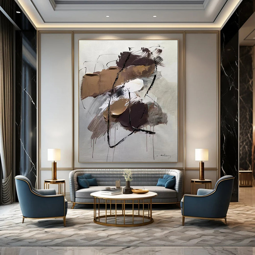 Vibrant Festival Textured Abstract Wall Art for Living Room & Party Space LargeART2084